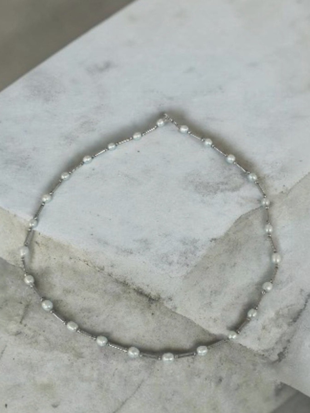 Pearl and Sterling Silver Bead Necklace